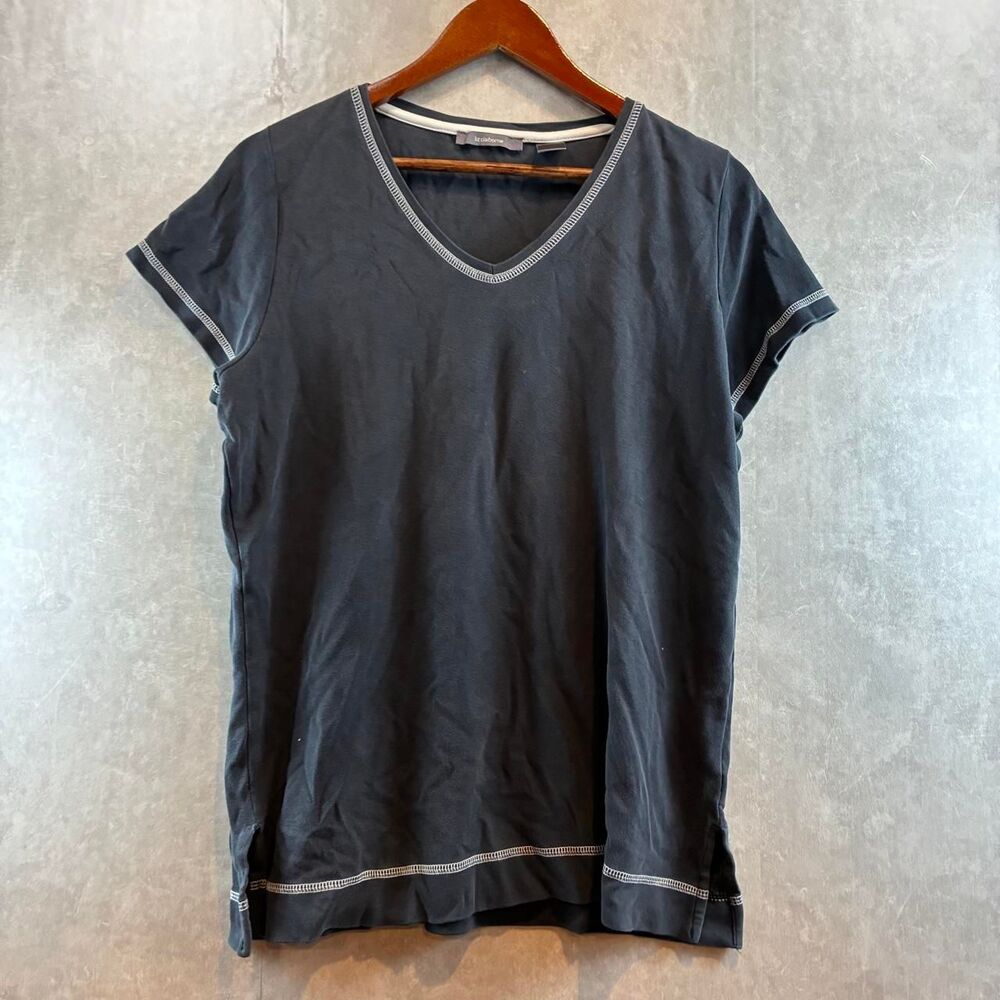 Liz-claiborne Women's Grey and Black T-shirt